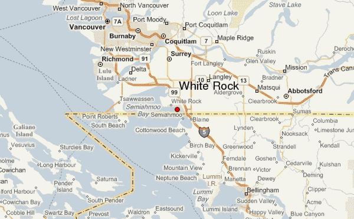 Mapa bijele rock vankuveru