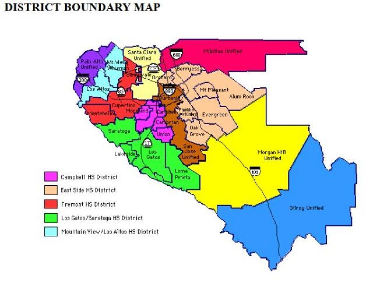 Mapa evergrin školu distriktu