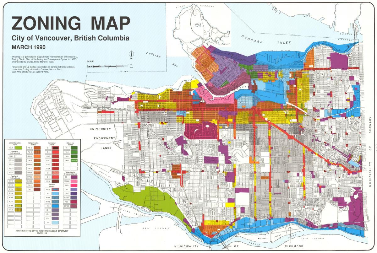 zapad vankuveru urbanističke mapu
