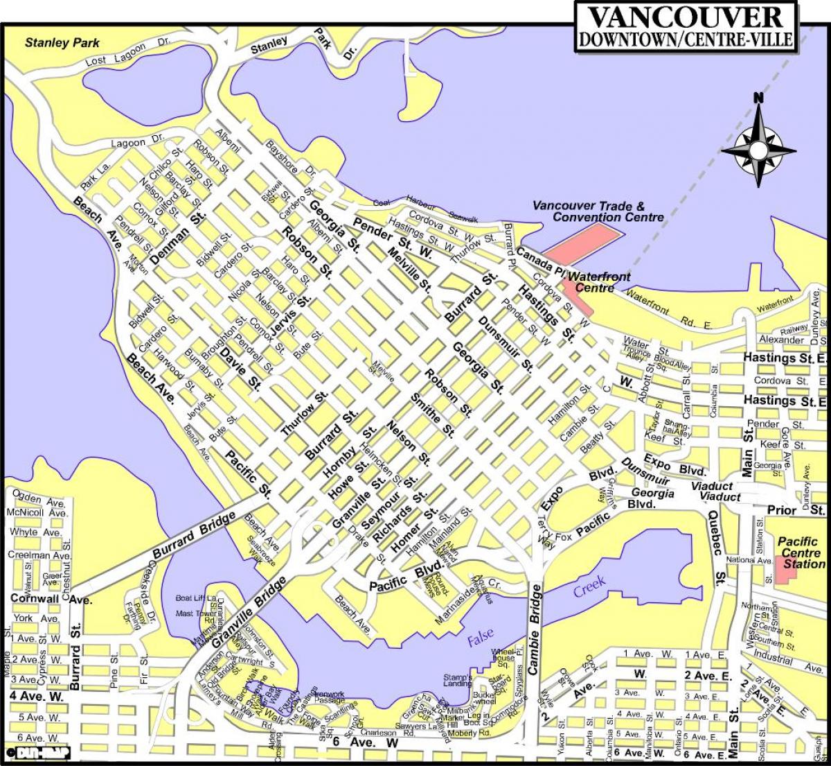 karta u gradu vankuver, kanada