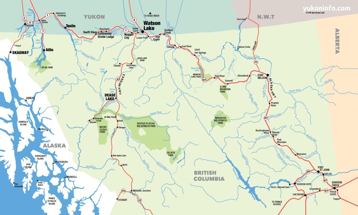 Mapa južnoj britanskoj kolumbiji