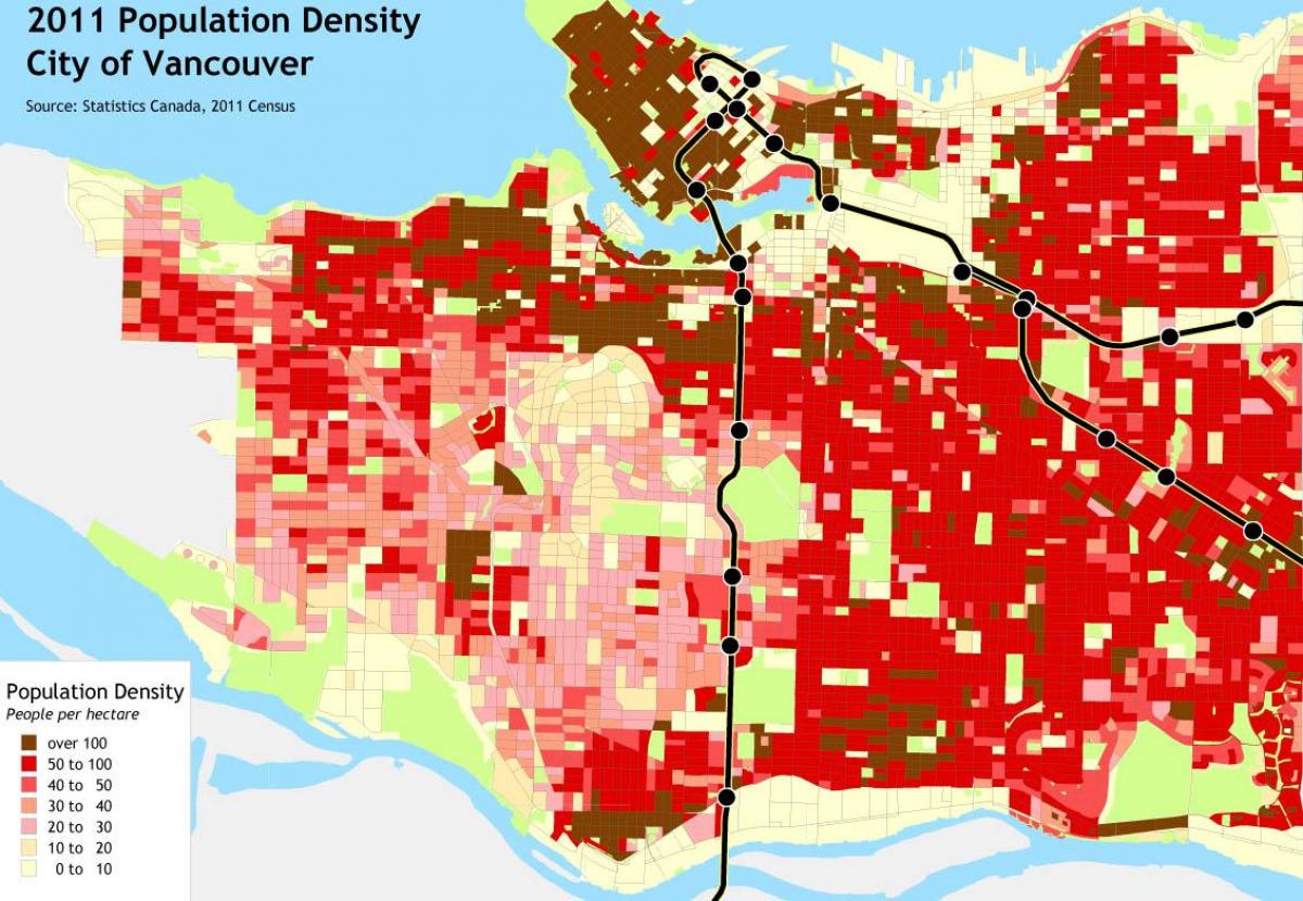 vankuver karta gustoće naseljenosti