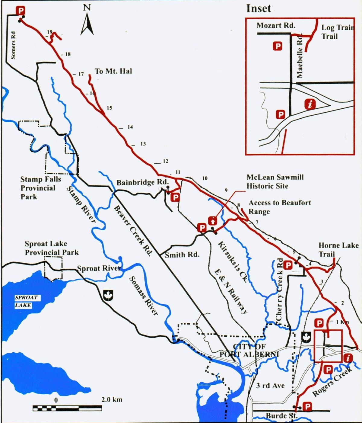Karta za vancouver ostrvo željezničke