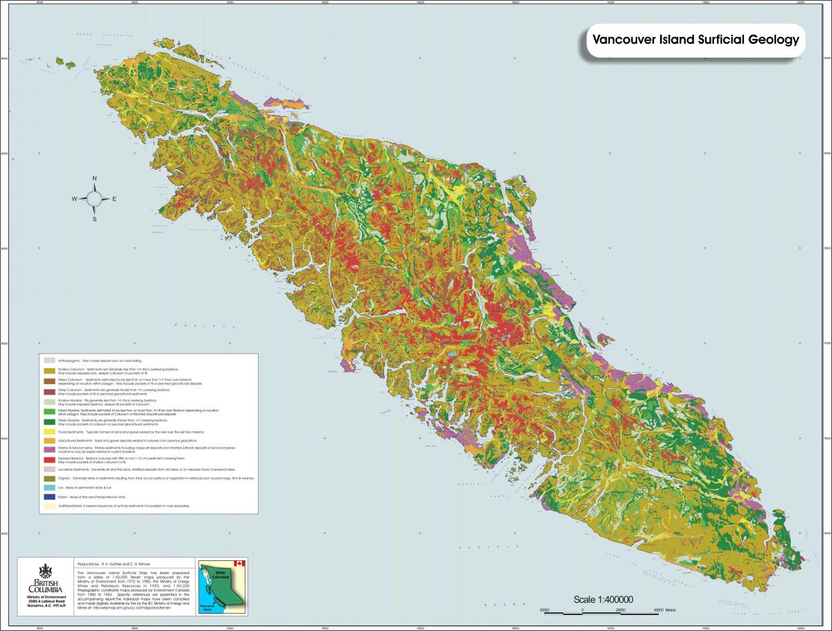 Karta za vancouver ostrvo geologije