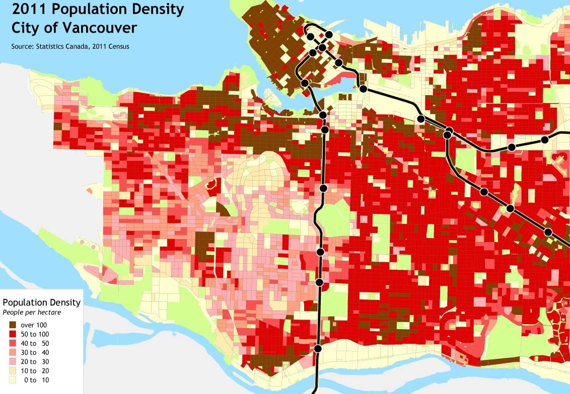 Karta za vancouver ostrvo naseljenosti