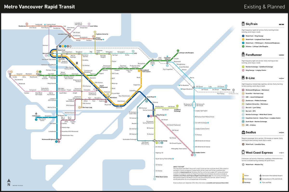 tranzitna skytrain mapu