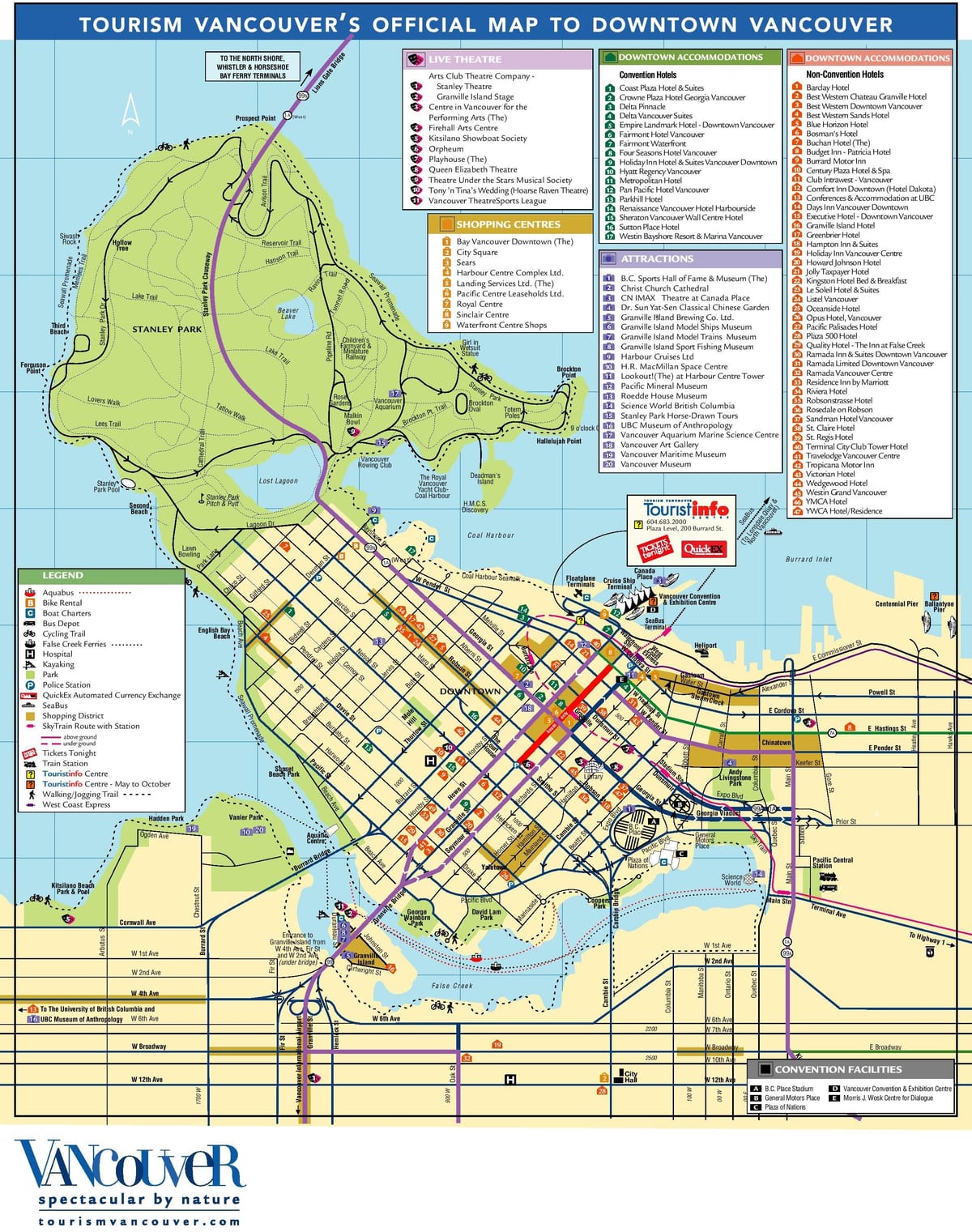vankuver pre hrista turističke mapu