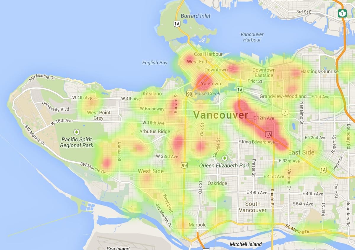 Karta za vancouver vrućine