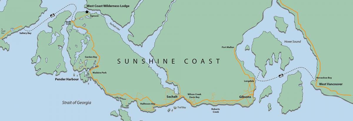 zapadnoj obali vankuveru ostrvo mapu