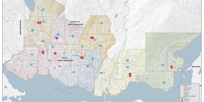 Mapa na sjever vankuveru školu distriktu