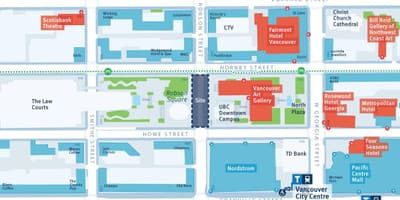 Mapa robson ulici vankuveru